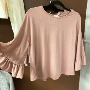 Bell sleeve blouse- blush